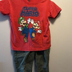 Super Mario Red T-Shirt with Green Pants